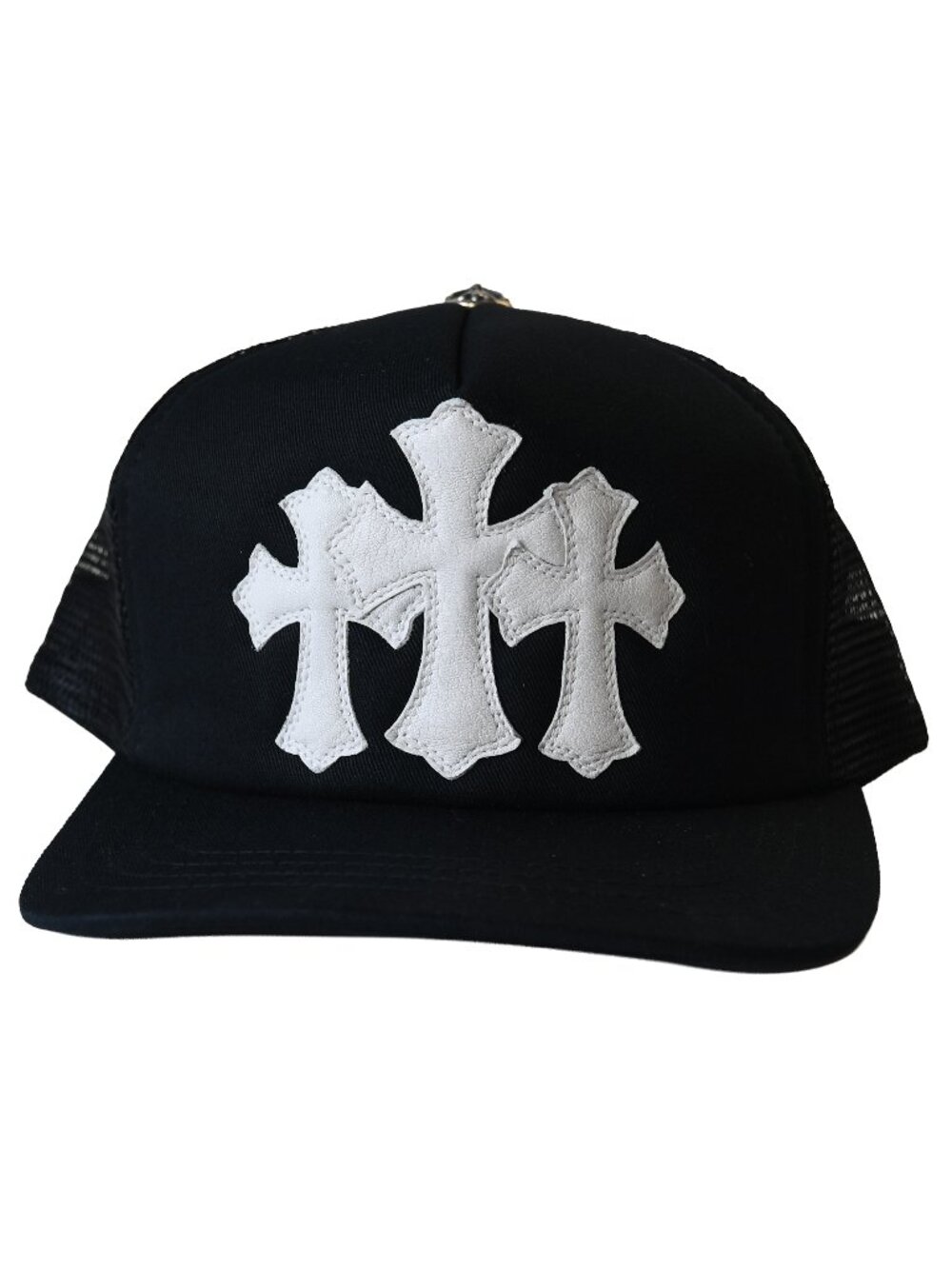 Chrome Hearts Cemetery Cross Trucker Hat Black